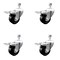Service Caster 3 Inch SS Phenolic Swivel 10mm Threaded Stem Caster Set Total Lock Brake SCC SCC-SSTSTTL20S314-PHS-M1015-4 - alternate 1